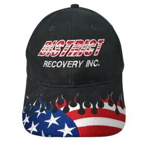 District Recovery Inc Strapback Baseball Cap Black One Size Adjustable Patriotic